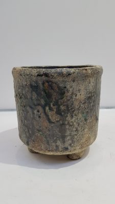 Cilinder Pot boris op voet d14.5 h15.5cm groen es/12