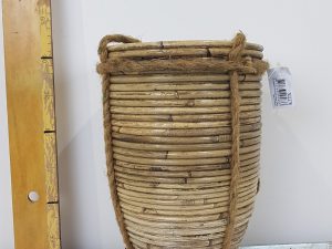 HANGING BASKET STRIPE WITH ROPE D20H30CM