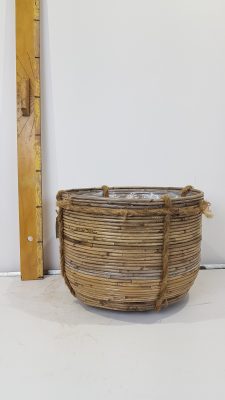 Hanging basket stripe with rope d35h25cm