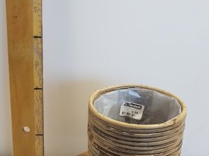 Pot round stripe grey d14h18