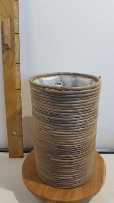 pot round stripe grey d20h31cm