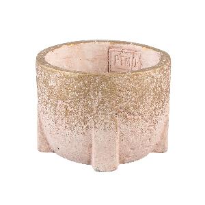 Amira Pink cement pot square base round S