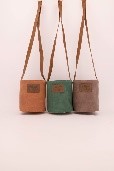 Planter leather Ø13.5x16cm w/pl C/3