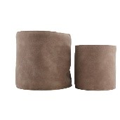 Planter leather Ø21.5×21.5cm w/pl S/2