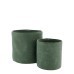 Planter leather Ø21.5×21.5cm w/pl S/2