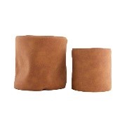 Planter leather Ø21.5×21.5cm w/pl S/2