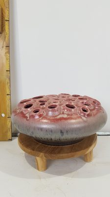 coral 1 vase holes grey-bordeaux 34x15cm