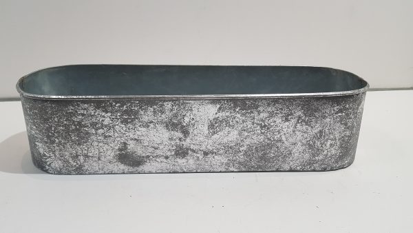 planter metal silver l
