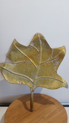 tray fig leaf l39.0w36.0h5.5goud