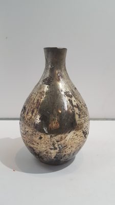 vase glass calcite d15h23 zilver
