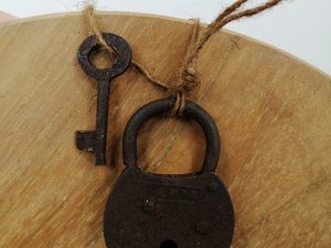 Vintage iron lock home used 4x7x2cm assorted