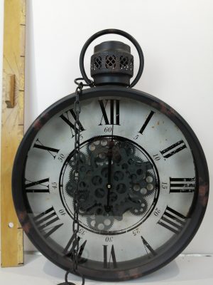 wall clock metal 50x13x65cm boblack