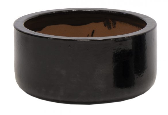 Glazed Bowl Shiny Black D21H10