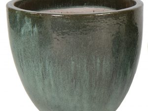 Glazed Egg Pot Moss Green D22H21