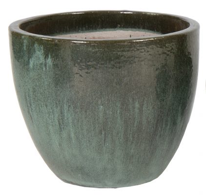 glazed egg pot moss green d22h21