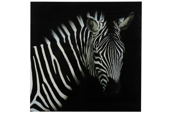 schilderij zebra vk wild life l zwart/wi