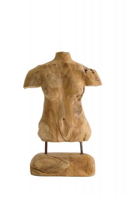 Statue male/female teak 24x12x38cm A/2