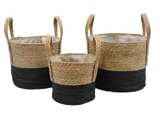 basket seagrass natural/black