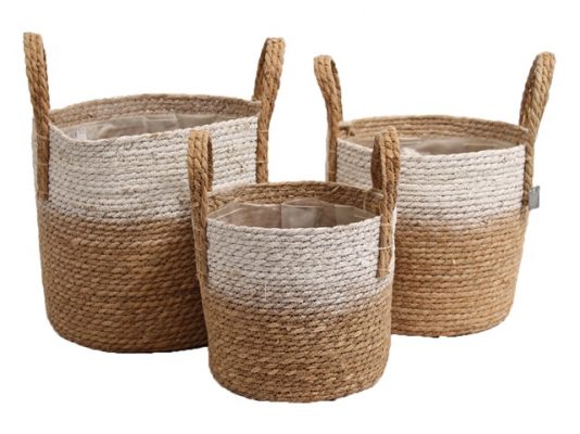 basket seagrass natural/white