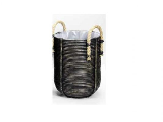 basket stripe d45h50cm blackwash