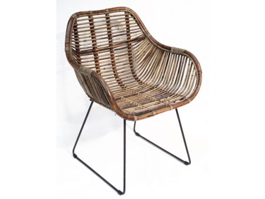 dining chair rattan/iron brown