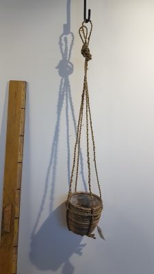hanging pot stripe grey d13h11cm