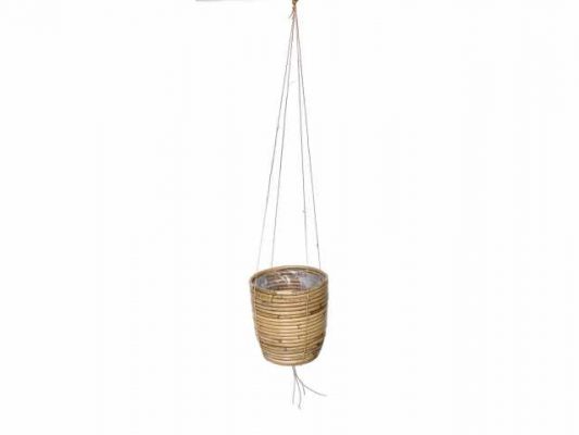 hanging pot stripe grey d18h16cm