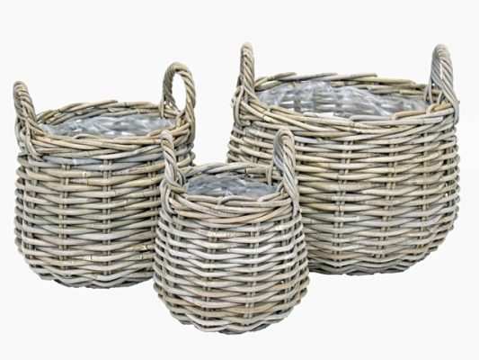 basket rattan grey s