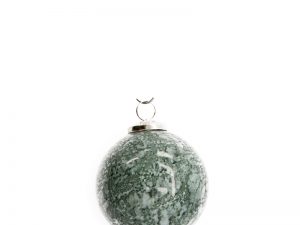 Bauble marble finish glass Ø10cm