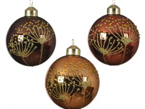 Kerstbal glas 3kl.assdia8cm - assortie