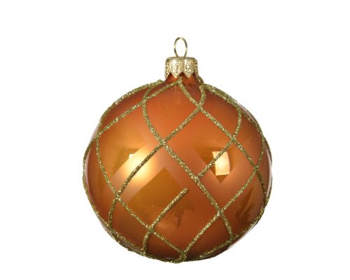 kerstbal glashalter etiketdia8cm – amber