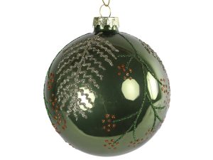 Kerstbal ro Robin M groen