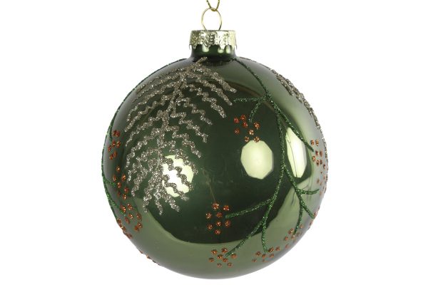 kerstbal ro robin m groen