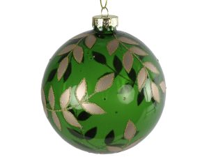 Kerstbal ro Wasco M groen/zilver