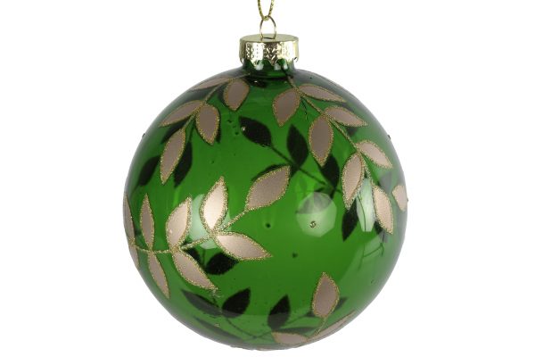 kerstbal ro wasco m groen/zilver