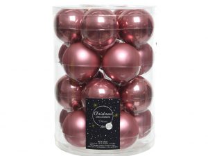 Kerstballen glas mixKoker a 20dia6cm - V