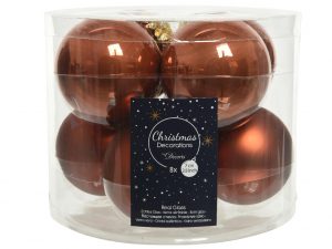 Kerstballen glas mixKoker a 8dia7cm - te