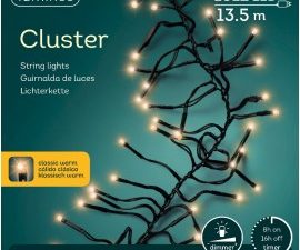 LED cluster lights steadyL1350cm - zwart/warm wit