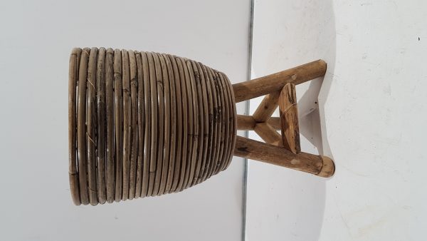 pot stripe wooden legs grijs d20h33cm