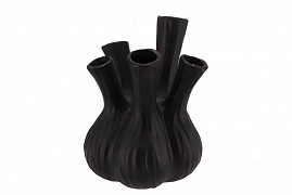 aglio mat black vase 20x25cm