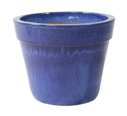 glazed basic pot falling blue d27h20