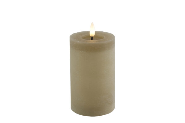 ledkaars lyon d7.5h12.5cm beige bo