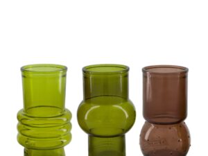 Vase recycled glass 10.5x10.5x17cm C/3