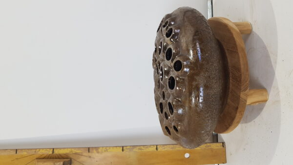 coral 3 vase holes gold text 34x15cm