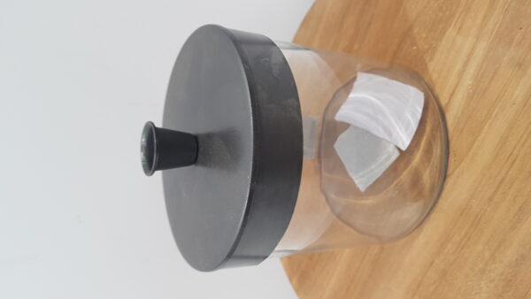 dinner candle holder metal / glass 13x13x16cmblack silver
