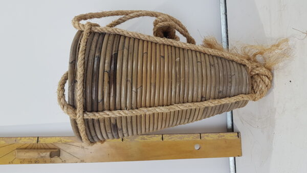 Hanging basket stripe with rope d25h35cm