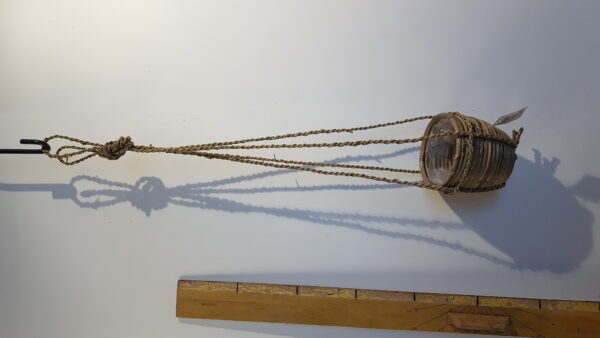 hanging pot stripe grey d13h11cm
