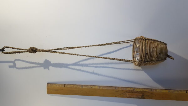 hanging pot stripe grey d15h14cm