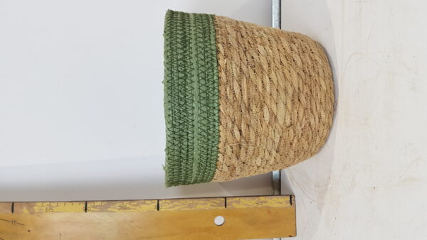 Mand met groene rand d22 h20cm m/plastic liner