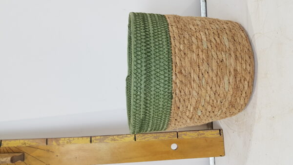 Mand met groene rand d24 h22cm m/plastic liner